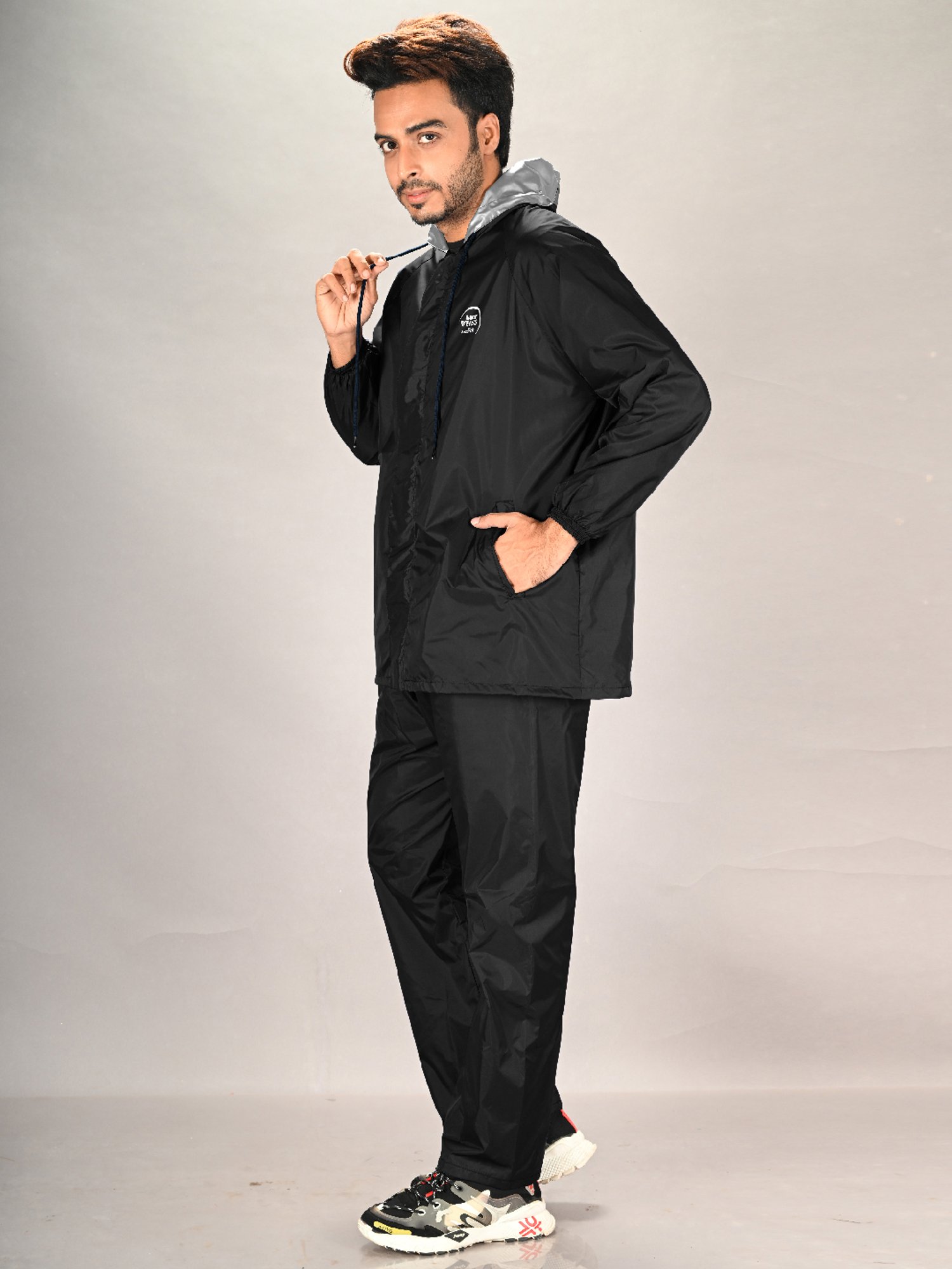 Wildcraft Red & Maroon Regular Fit Colour Block Rainwear Jacket