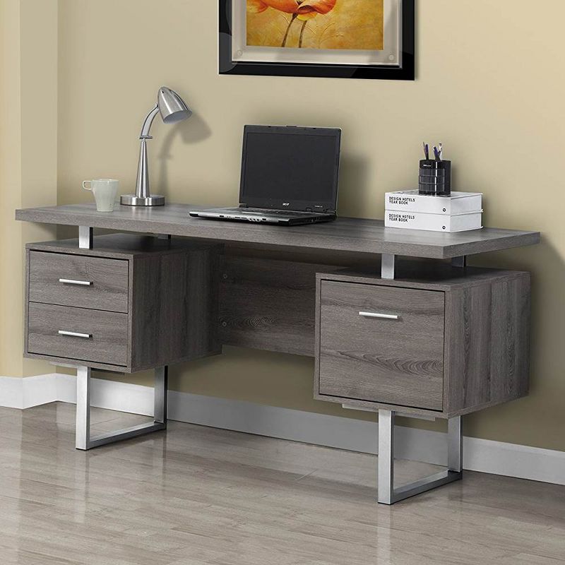 Monarch Specialties 60-Inch Modern Home Office Computer Desk, Dark Taupe