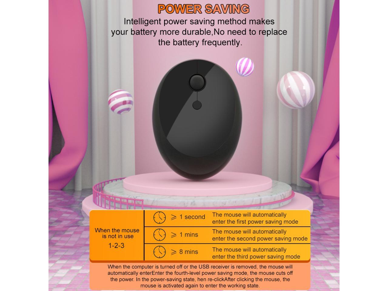 Wireless Keyboard and Mouse Combo, 2.4G Cute Round Mute Keyboard Mouse Set for Laptop, Computer, Mac (Mixed Color)