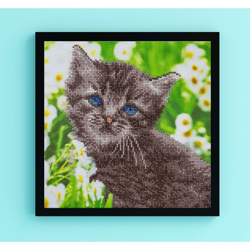 Leisure Arts Diamond Art Intermediate Kit 12"X12"-Kitten