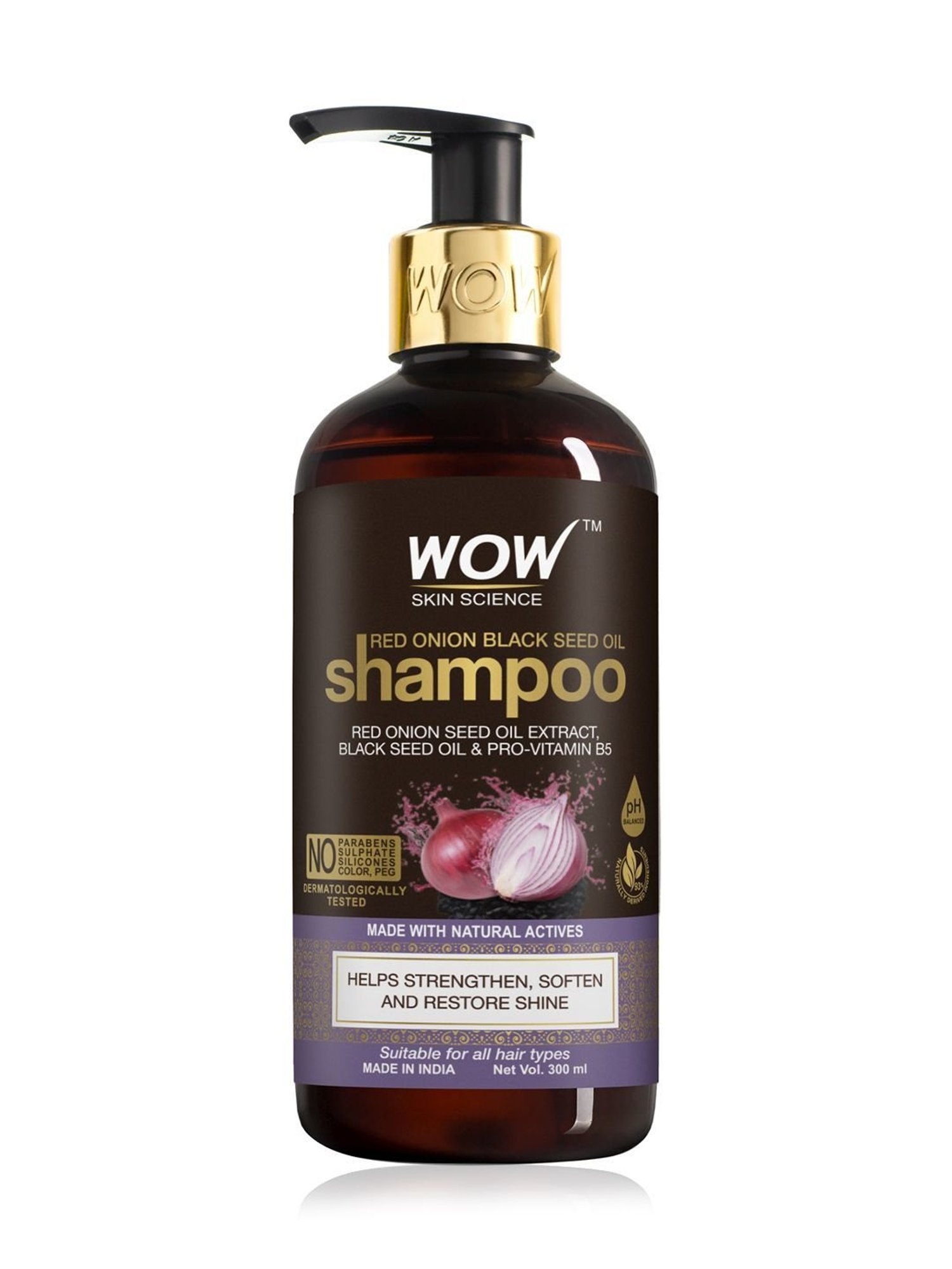 Wow Skin Science Onion Black Seed Oil Shampoo - 300 ml