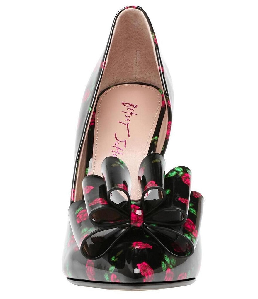 Betsey Johnson Prince Floral Printed Bow Pumps