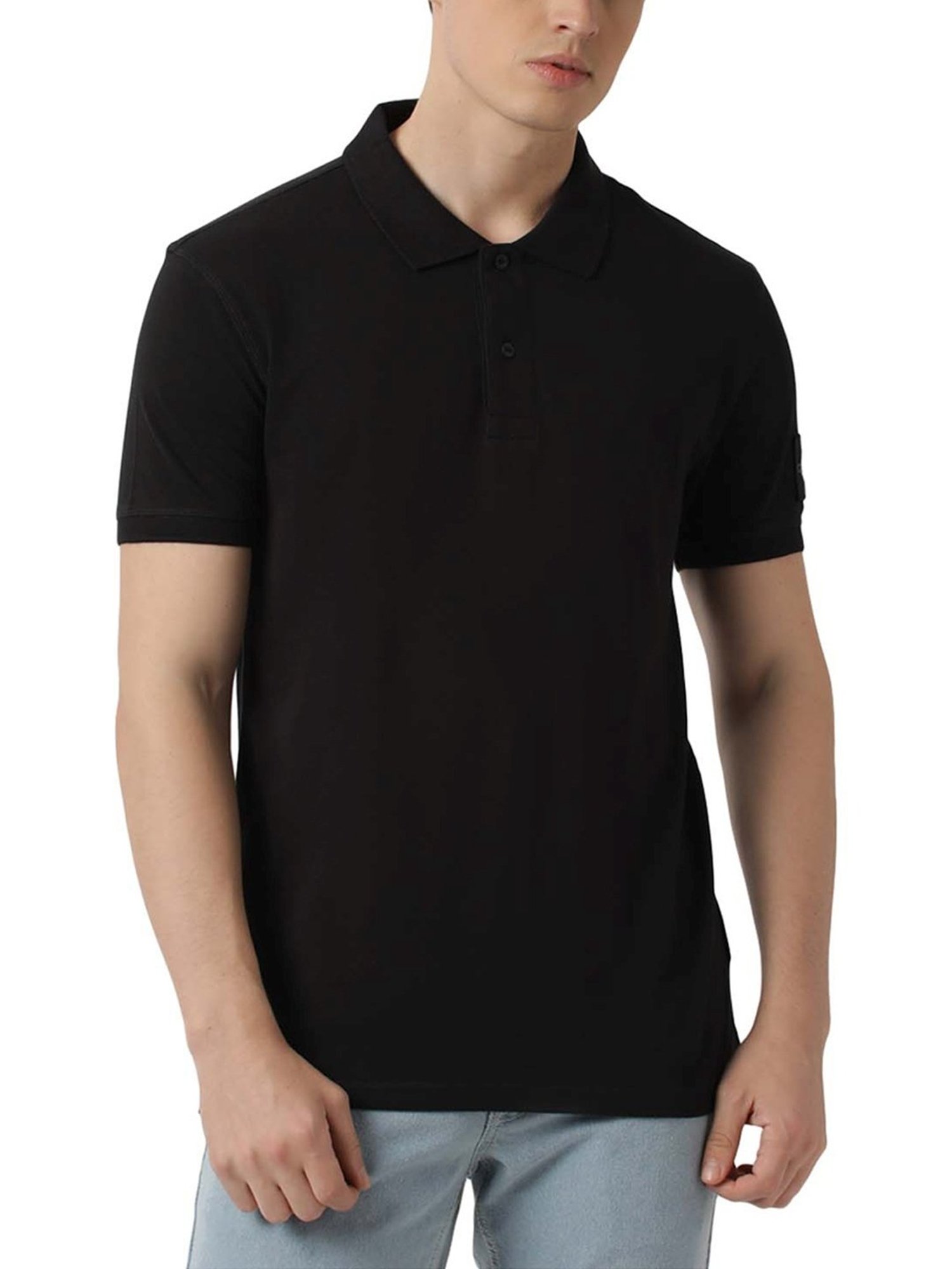 Calvin Klein Jeans Black Regular Fit Polo T-Shirt