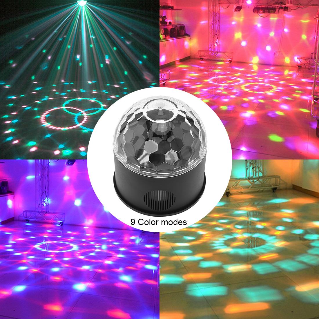 Bluetooth + Speaker 9W 9 Colors USB 5V LED Magic Ball Projector Stage Lights Support Wireless Phone Connection with Sound Control for Decoration / Car / Party