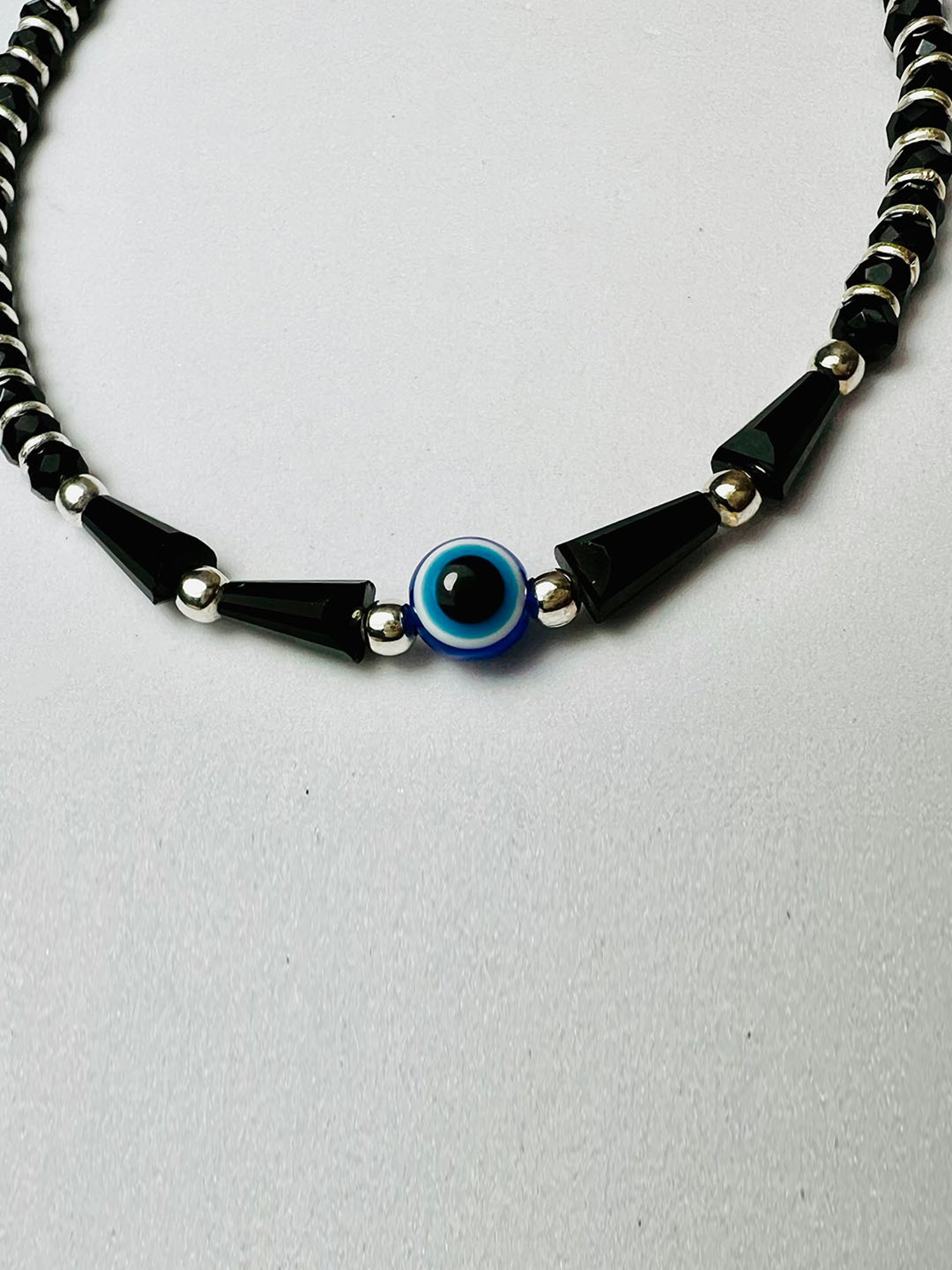 Arte Jewels 925 Sterling Silver Nazariya Evil Eye Bead Anklet for Women & Girls (Single)