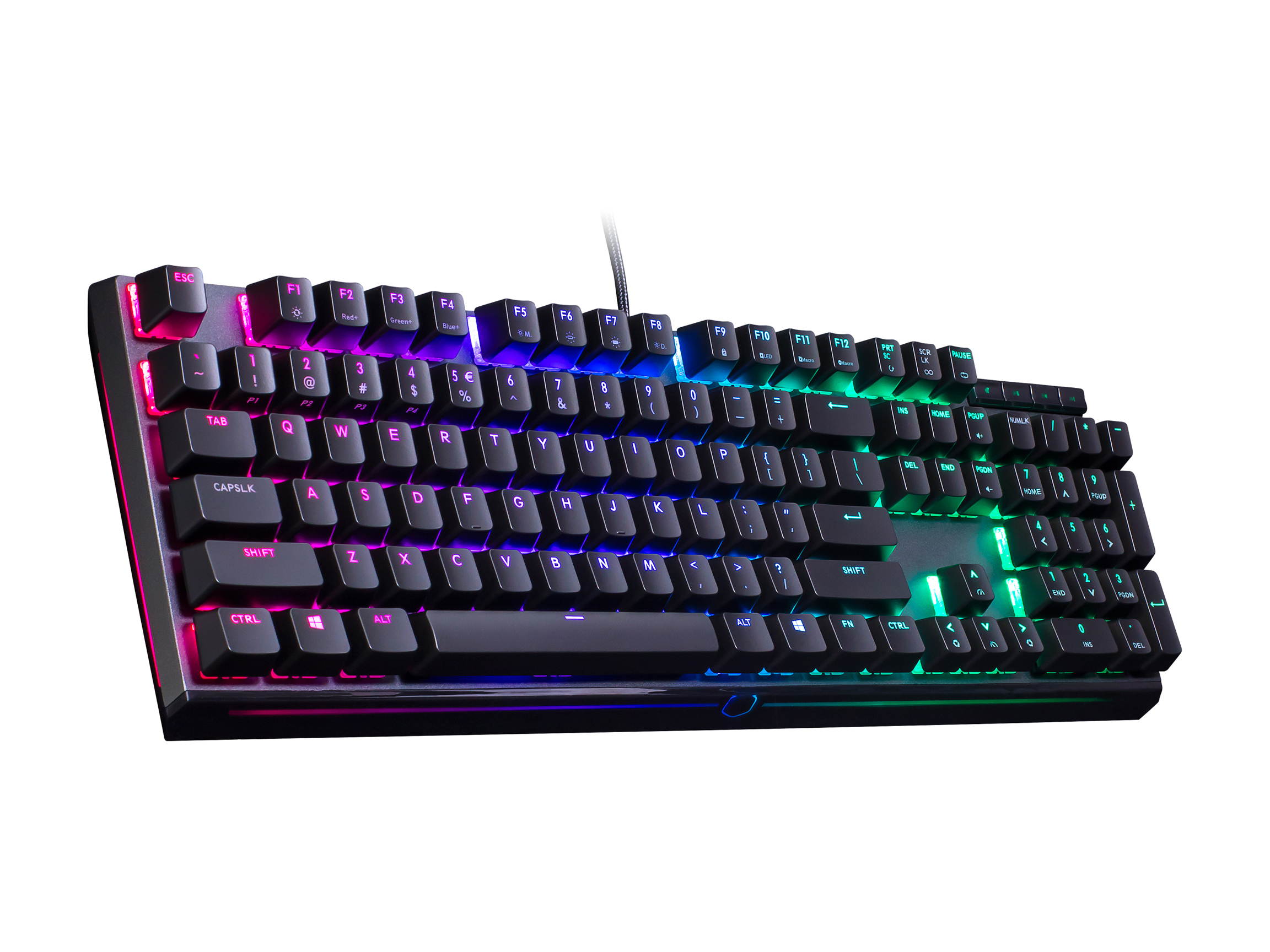 MasterKeys MK750 Mechanical Gaming Keyboard with Cherry MX Blue, RGB Per-Key lighting, and Removable Wrist Rest by Cooler Master