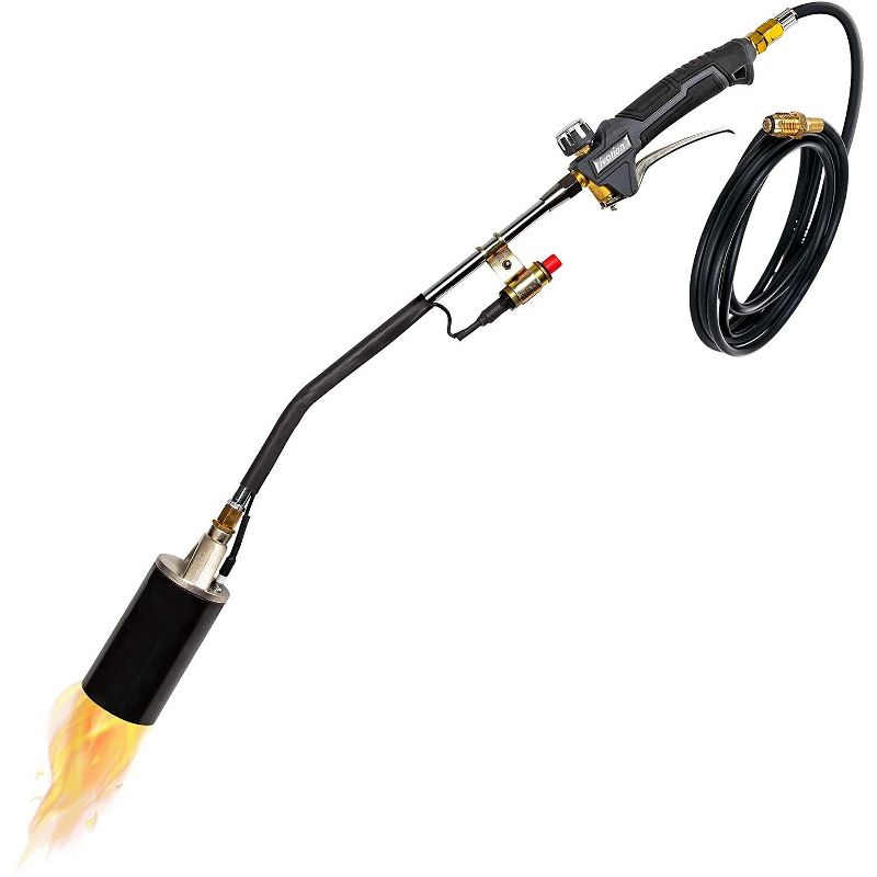 Ivation 340,000 BTU Propane Torch, Heavy Duty Weed Burner With Built-in Ignitor, Extra Long 12' Hose, Adjustable Flame Control, Outdoor Weed Killer for Weeds, Snow Melting, Roofing, Roads & More