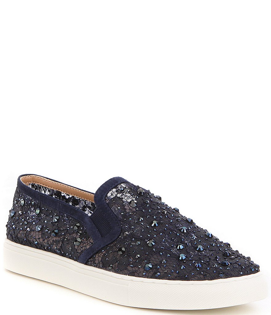 Kurt Geiger London Lexi Eagle Glitter Leather Lace-Up Sneakers