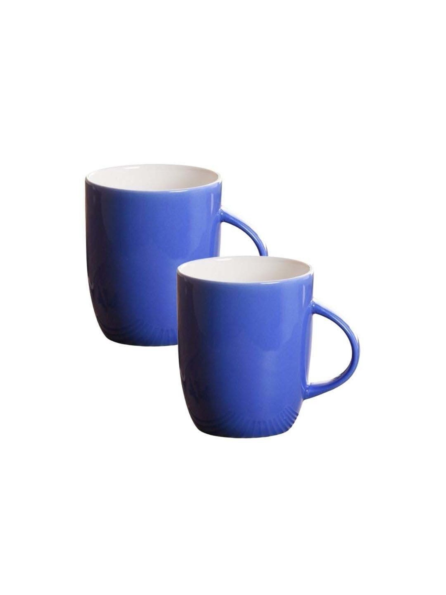 Clay Craft Blue Ceramic 8.2 cm Milk Mug (0.34 L) - Set of 2