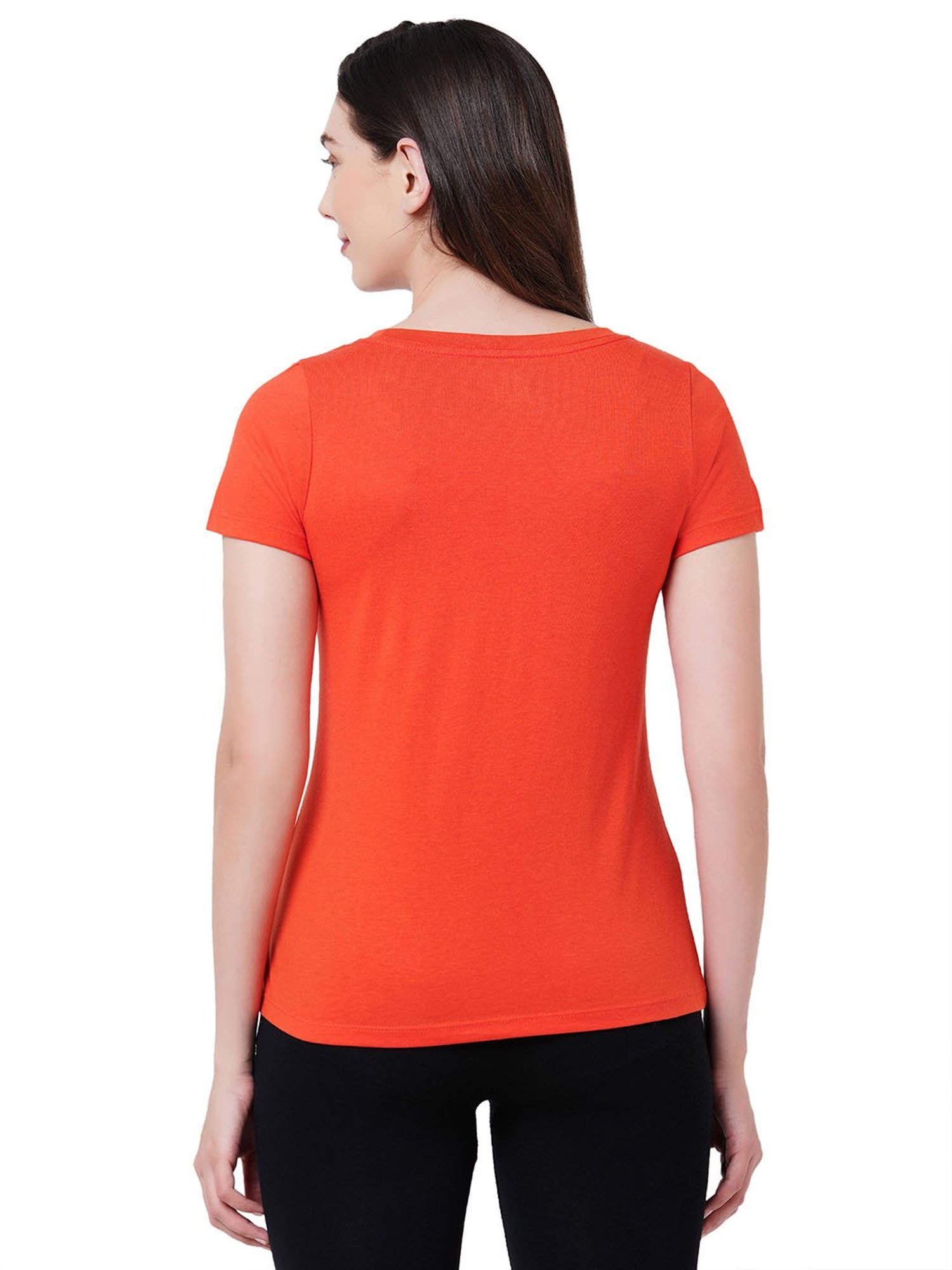 Soie Orange Cotton T-Shirt