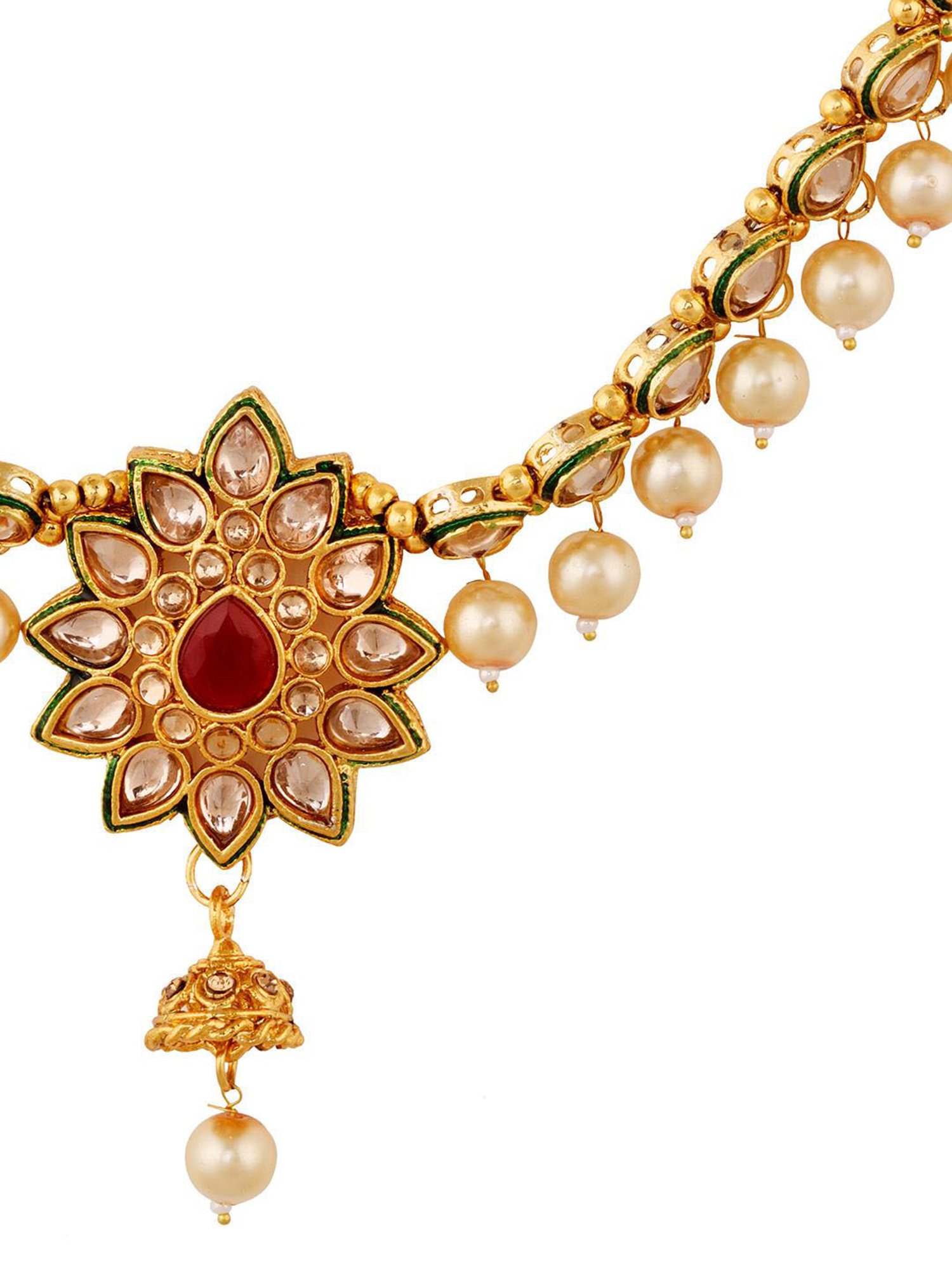 Saraf Rs Jewellery Gold Plated Floral Design Beaded Kamarbandh