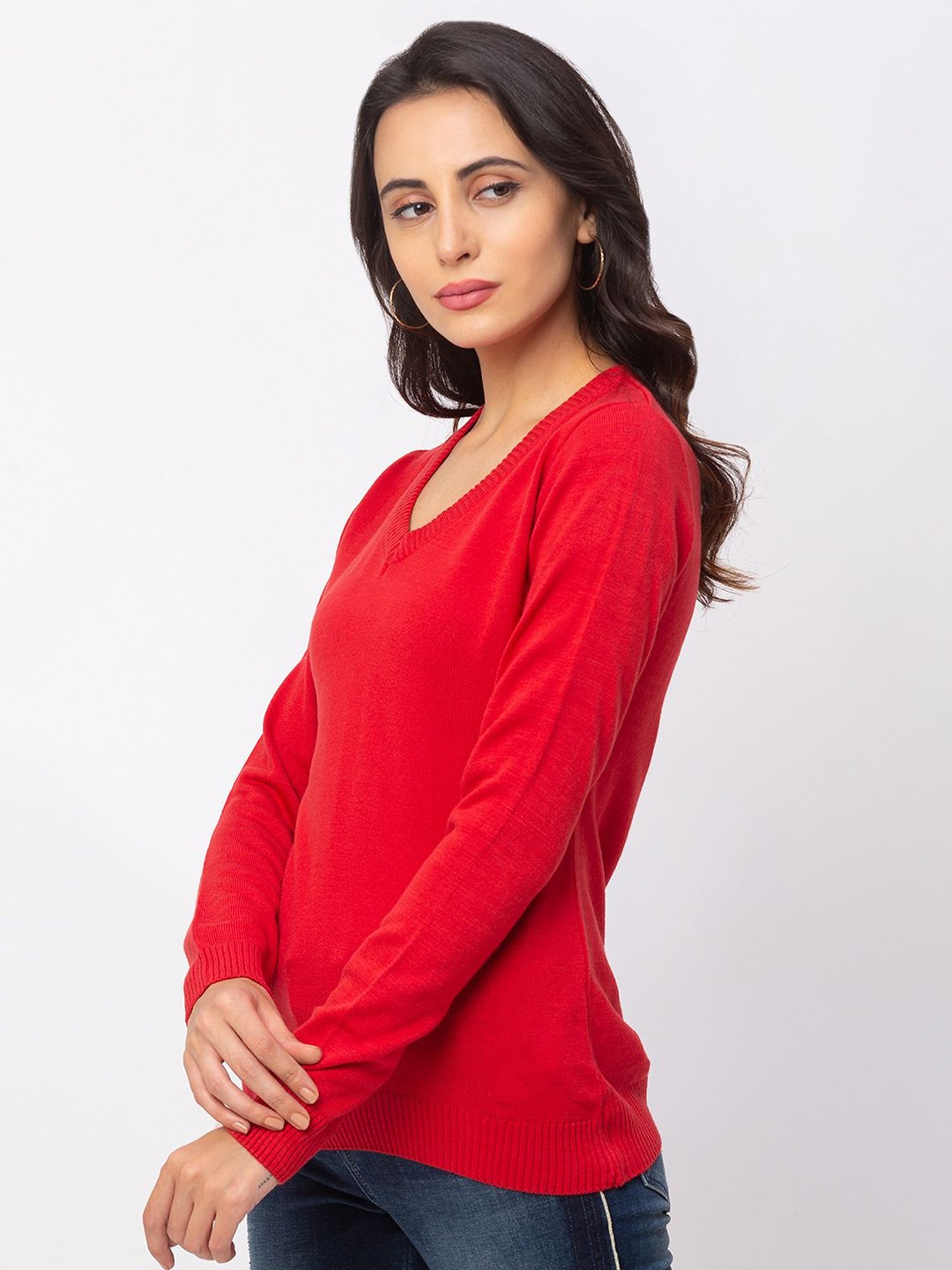 Globus Red Full Sleeves Sweater