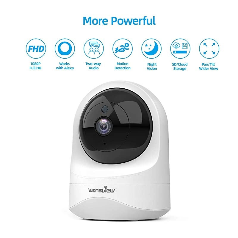 Baby Monitor Camera,  1080PHD Wireless Security Camera for Home, WiFi Pet Camera for Dog and Cat, 2 Way Audio, Night Vision, Works with Alexa Q6-W &hellip;