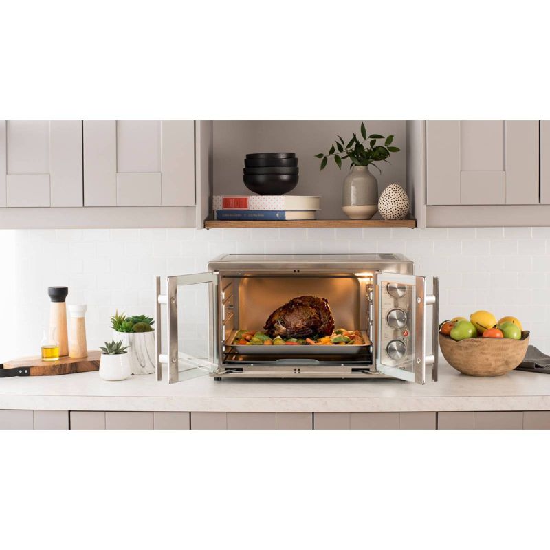 Galanz 1.5 cu ft 6-Slice French Door Toaster Oven with Air Fry - Stainless Steel