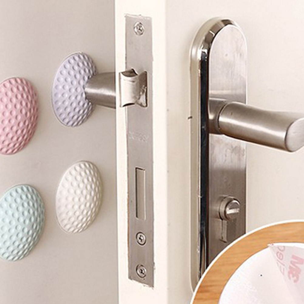 18Pcs Wall Protectors Fashion Self-adhesive Bumper Guard Round Door Stoppers(White)