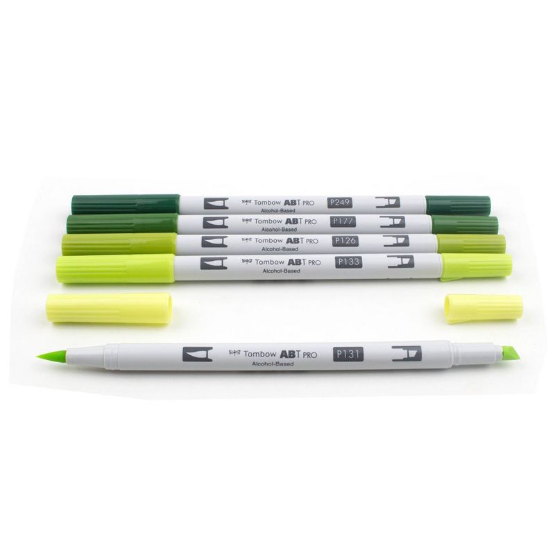 5ct ABT PRO Dual-Tip Alcohol Based Art Markers Green Tones - Tombow