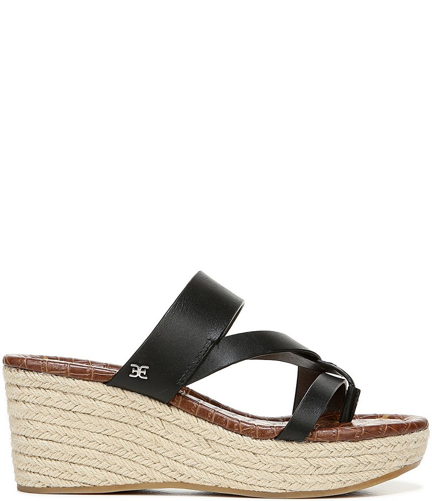 Sam Edelman Raleigh Leather Strappy Jute Wrapped Wedge Sandals
