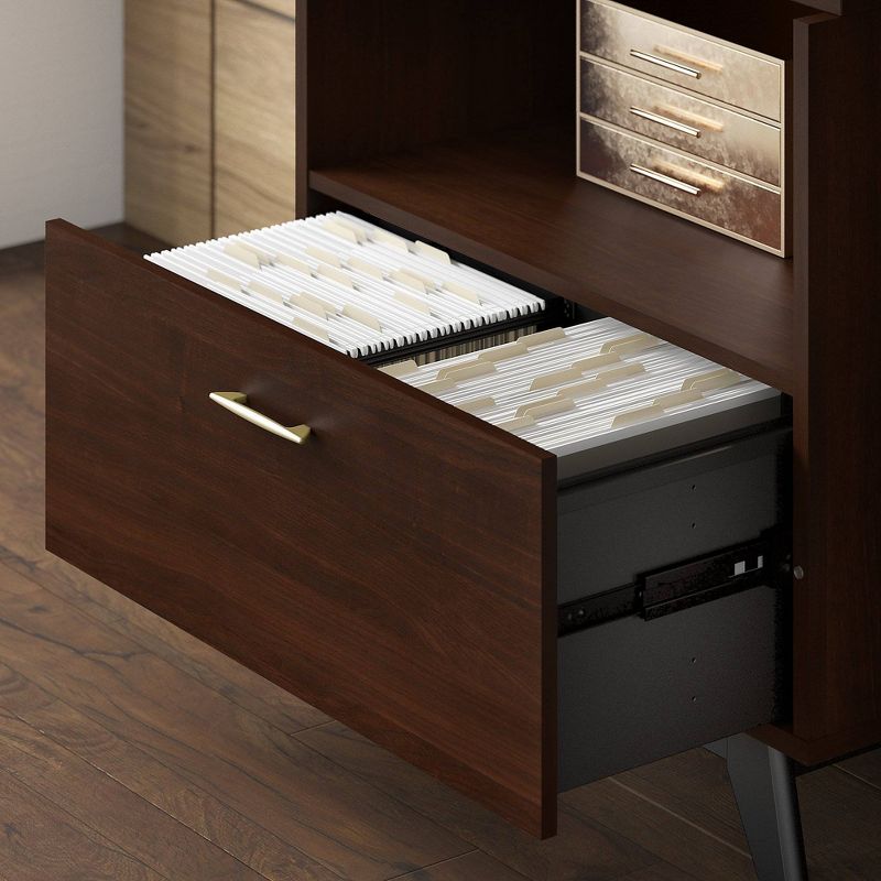 29.96" Centura Small Bookshelf with File Drawer Century Walnut - Kathy Ireland Office
