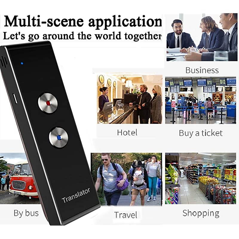 Smart Language Translator Device Handheld Portable Real Time Instant Two-Way Language Translation Support 39 Language Freely Translation (Gray)