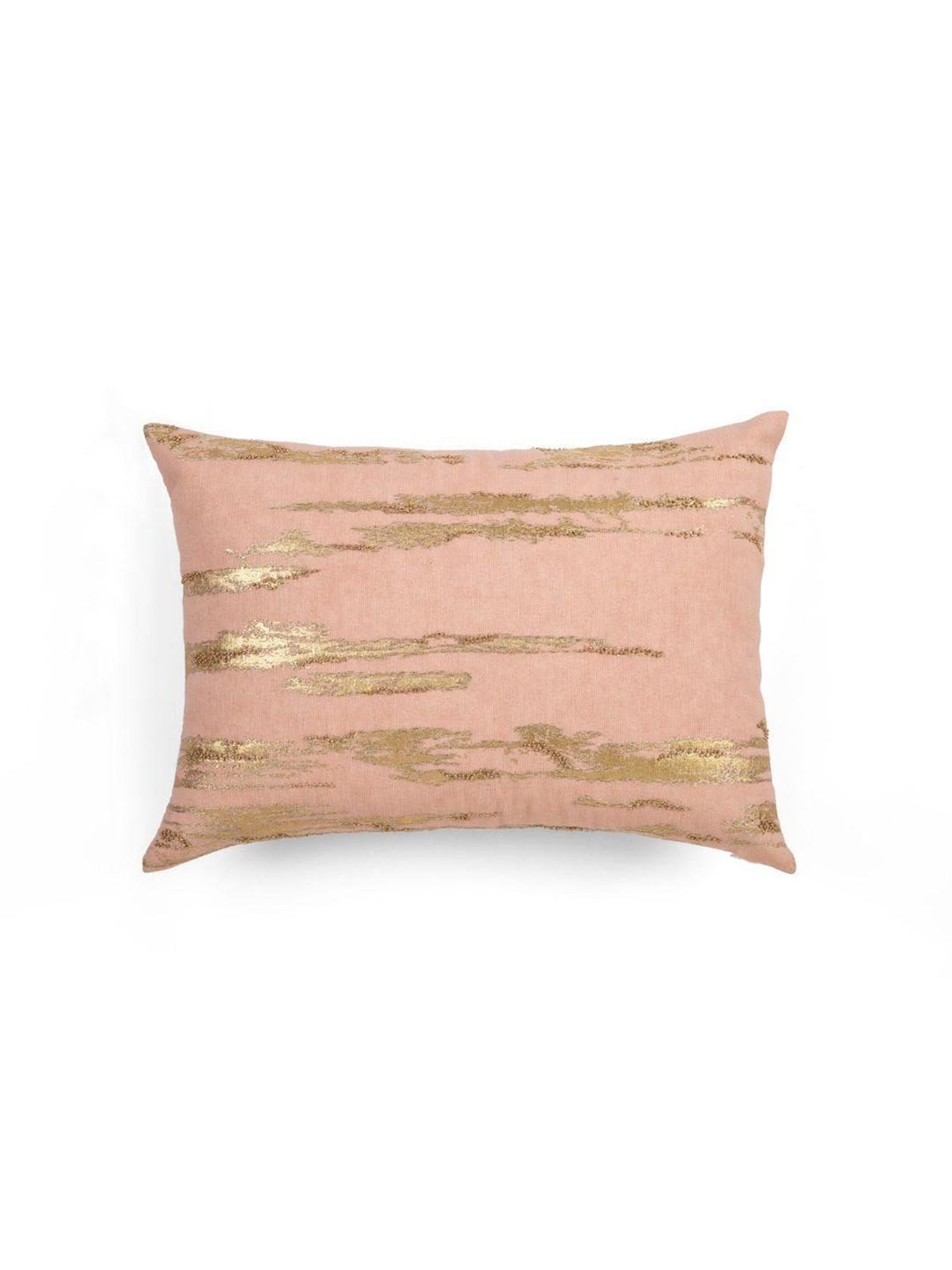 Home4U Orabel Pink & Gold Cotton Cushion Cover - Set of 1