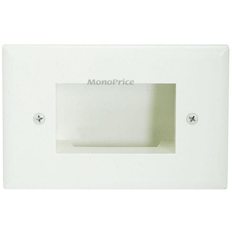 Monoprice Easy Mount Low Voltage Cable Recessed Wall Plate, Slim Fit - Lite Almond
