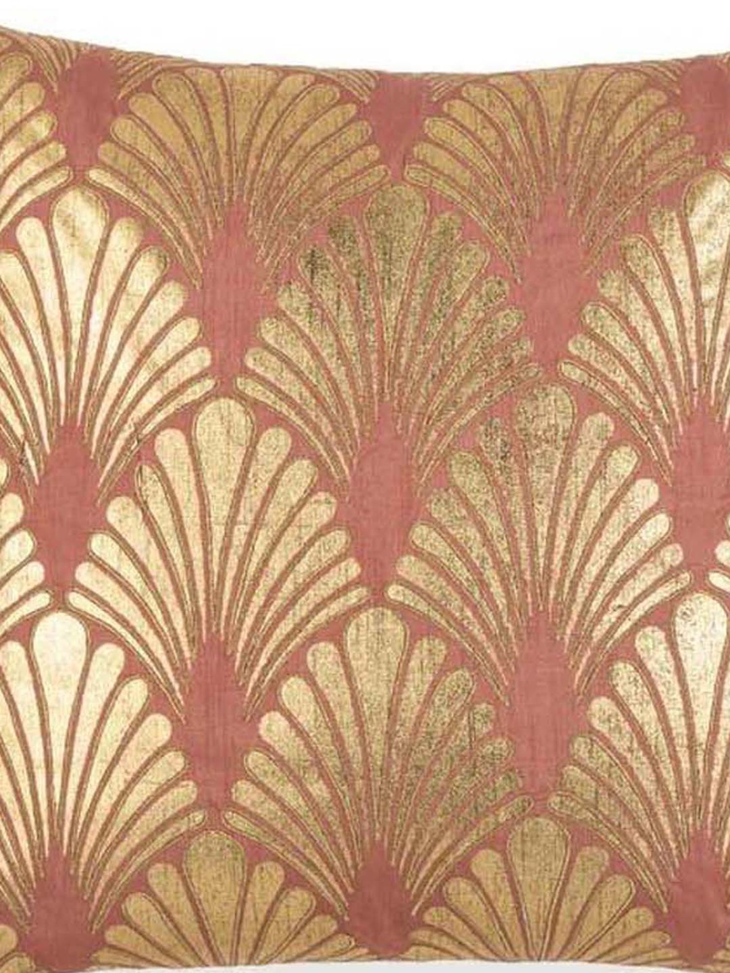 Home4U Glisten Gold Poly Satin & Poly Dupion Cushion Cover - Set of 1