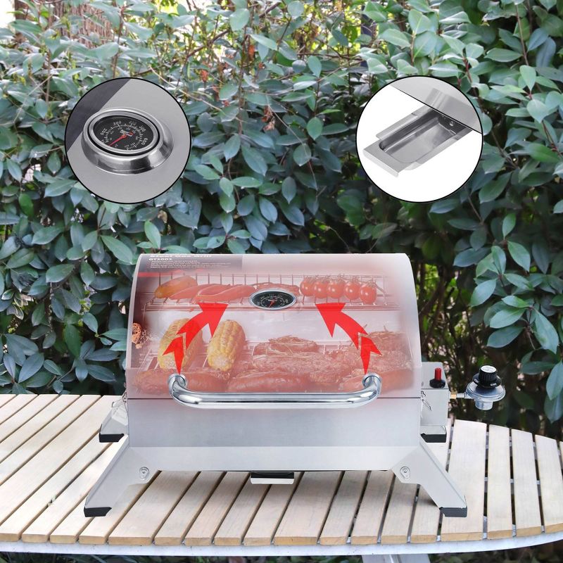 Royal Gourmet Stainless Steel 10000 BTU Portable Tabletop Gas Grill GT1001