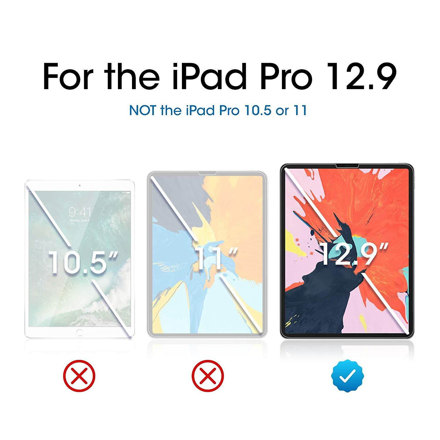 amFilm Glass Screen Protector for iPad Pro 12.9 inch (2018 Model, 3rd Generation Only), Tempered Glass, Ultra Sensitive, Face ID and Apple Pencil Compatible (2 Pack)