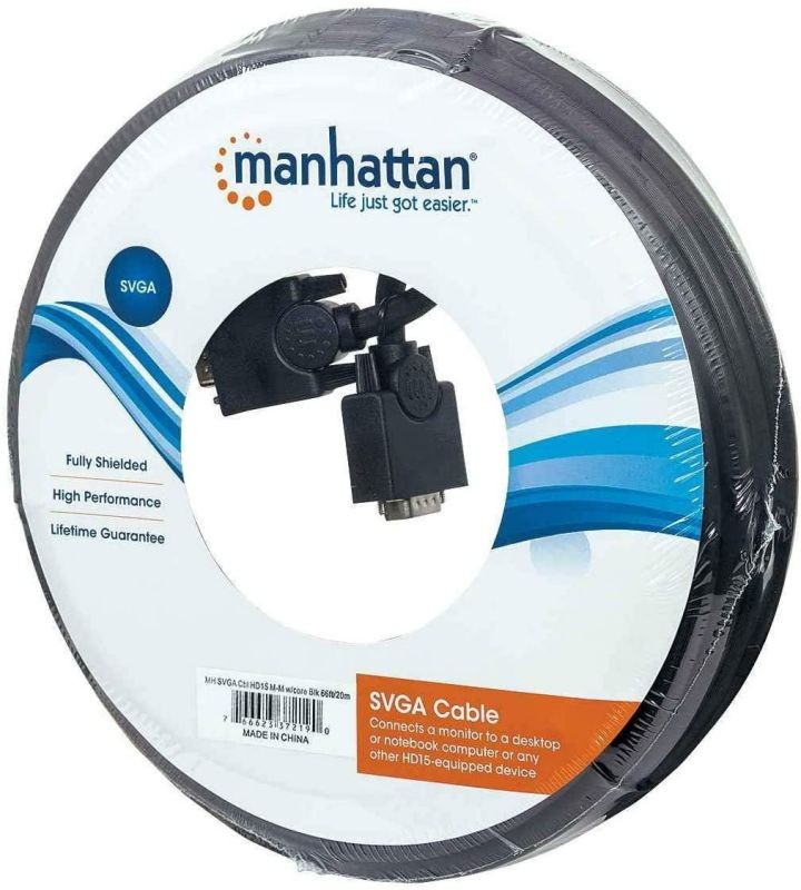 Cables Direct Online 100FT SVGA Monitor Cable, Male to Male 1080P Super VGA Display Cord for PC Projector Laptop TV