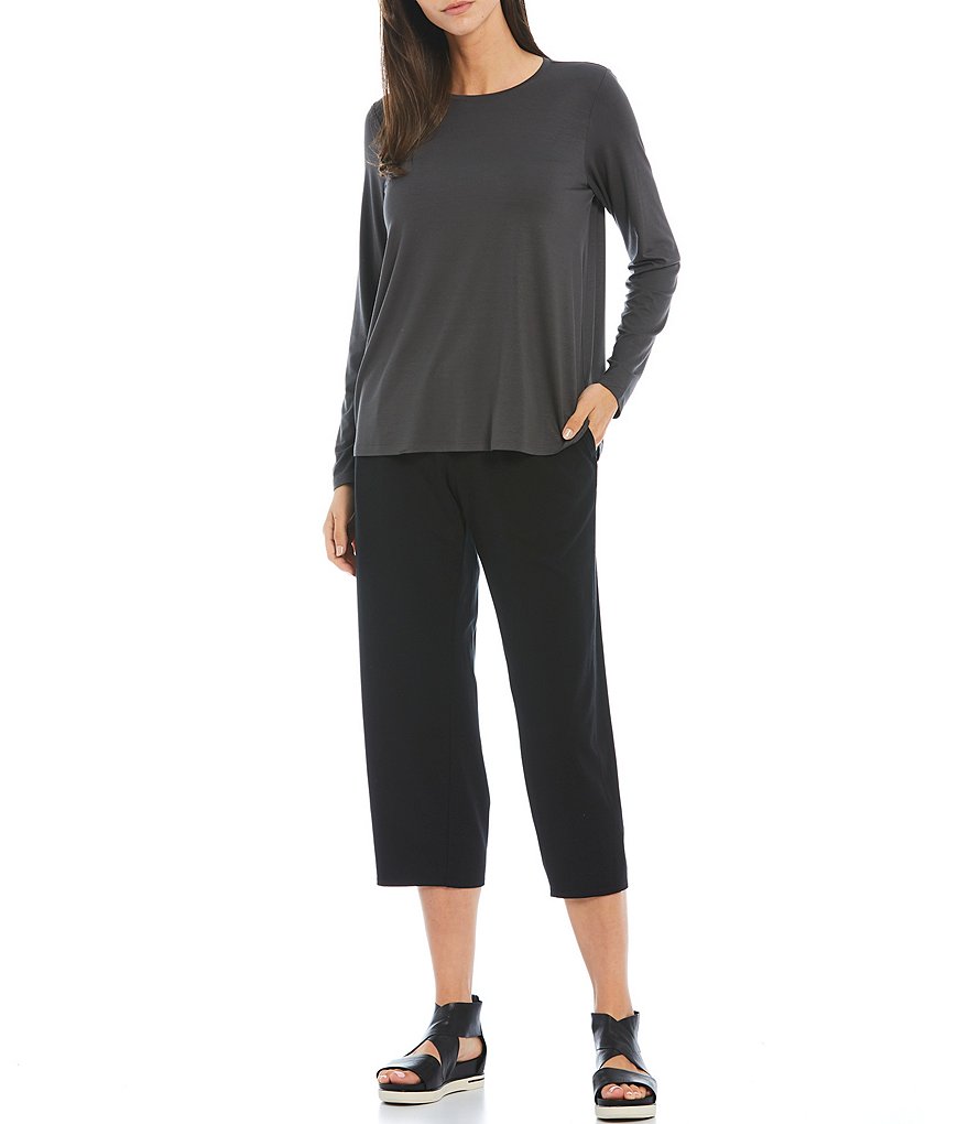 Eileen Fisher Organic Cotton Stretch Jersey Cropped Coordinating Lantern Pants