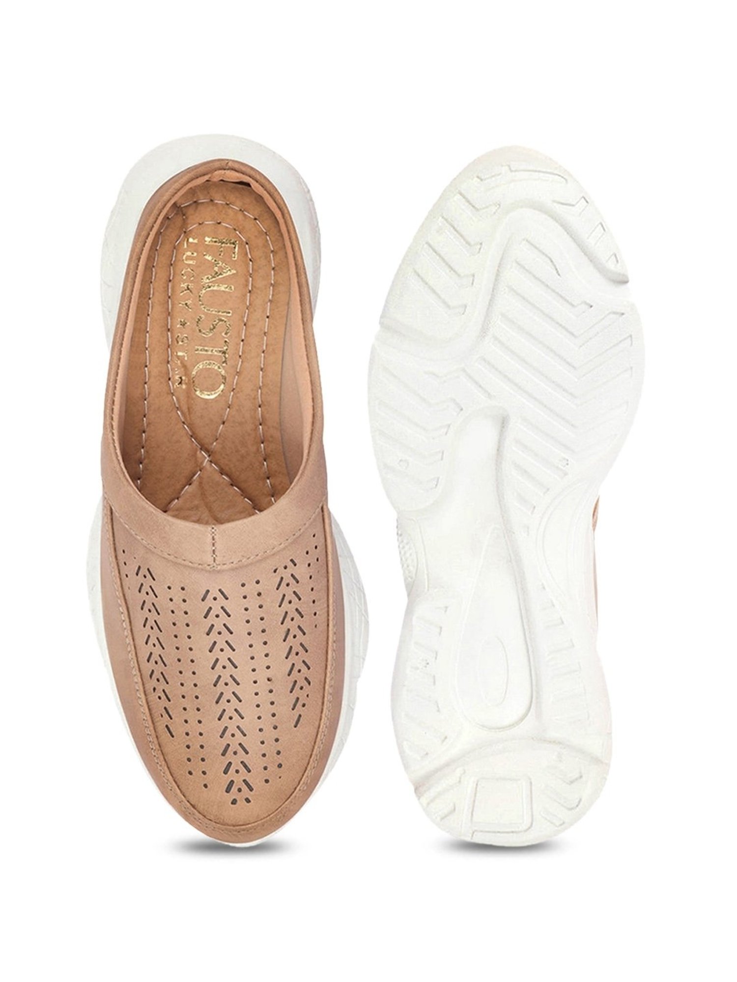 Fausto Women's Beige Mule Shoes