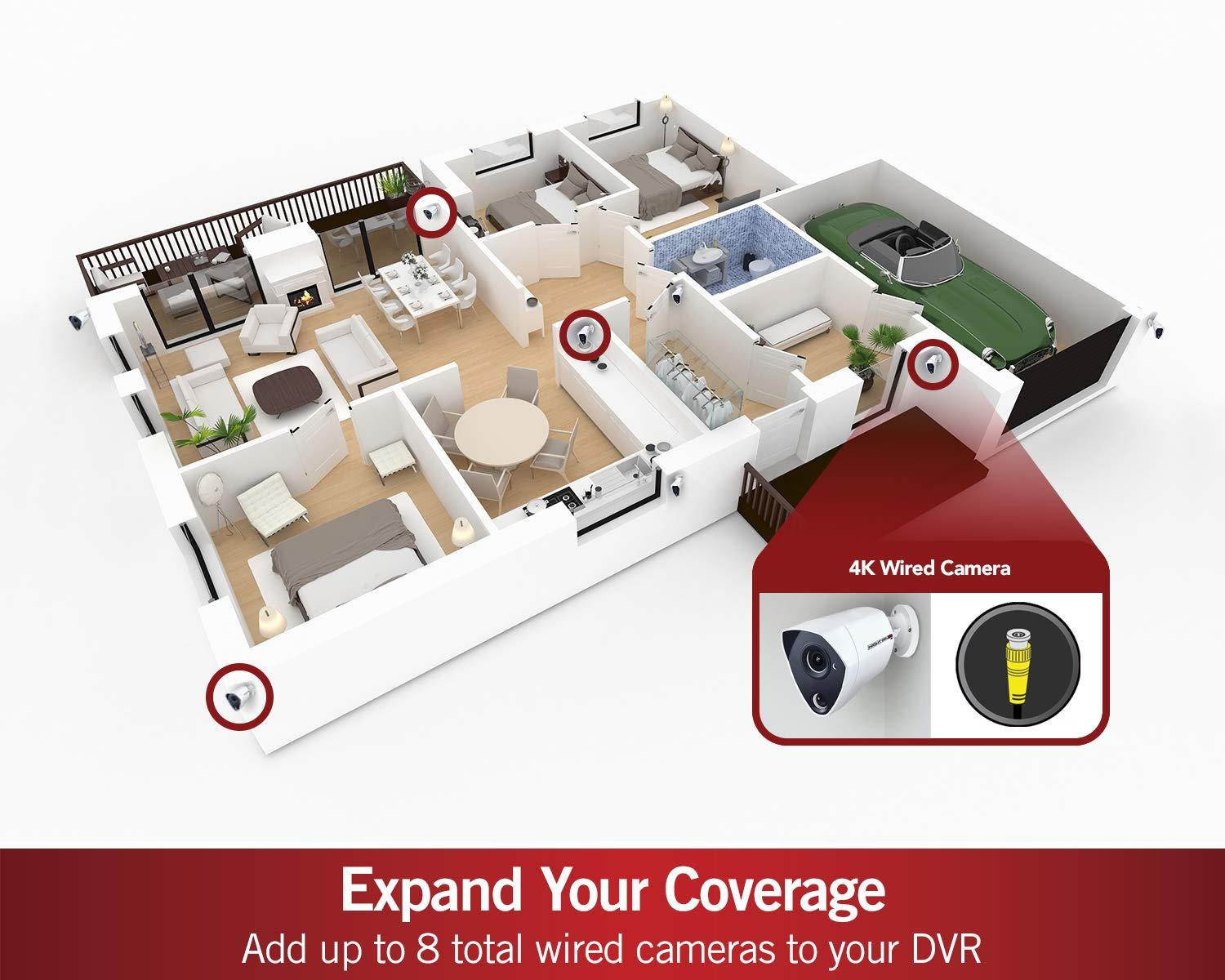 Night Owl CCTV Video Home Security Camera System with 4 Wired 4K Ultra HD Indoor/Outdoor Cameras with Night Vision (Expandable up to a Total of 8 Wired Cameras), and 2 TB Hard Drive