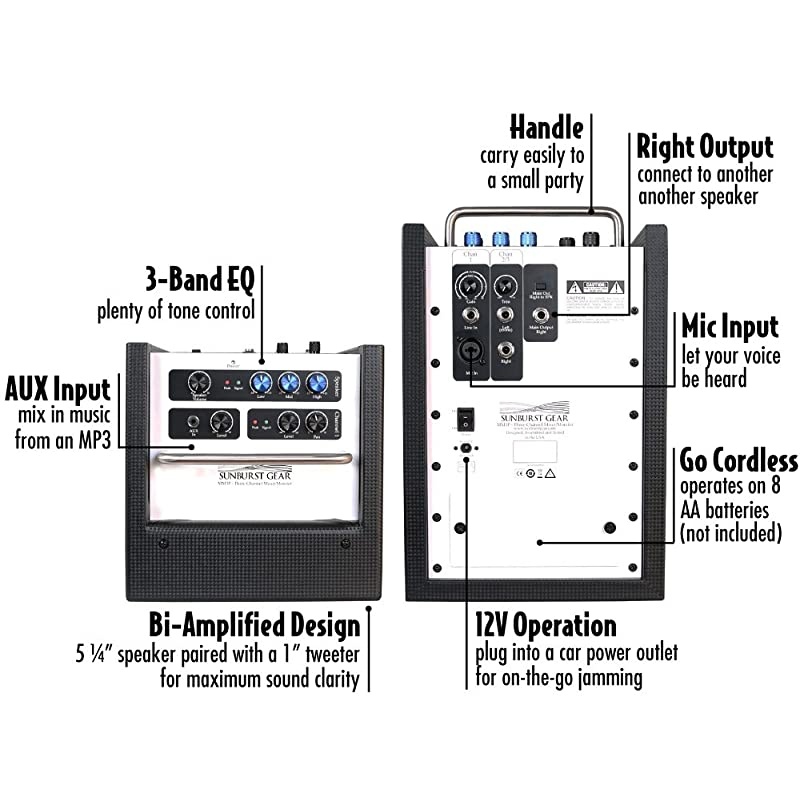 Portable All-in-One Battery Powered 12V PA Speaker System