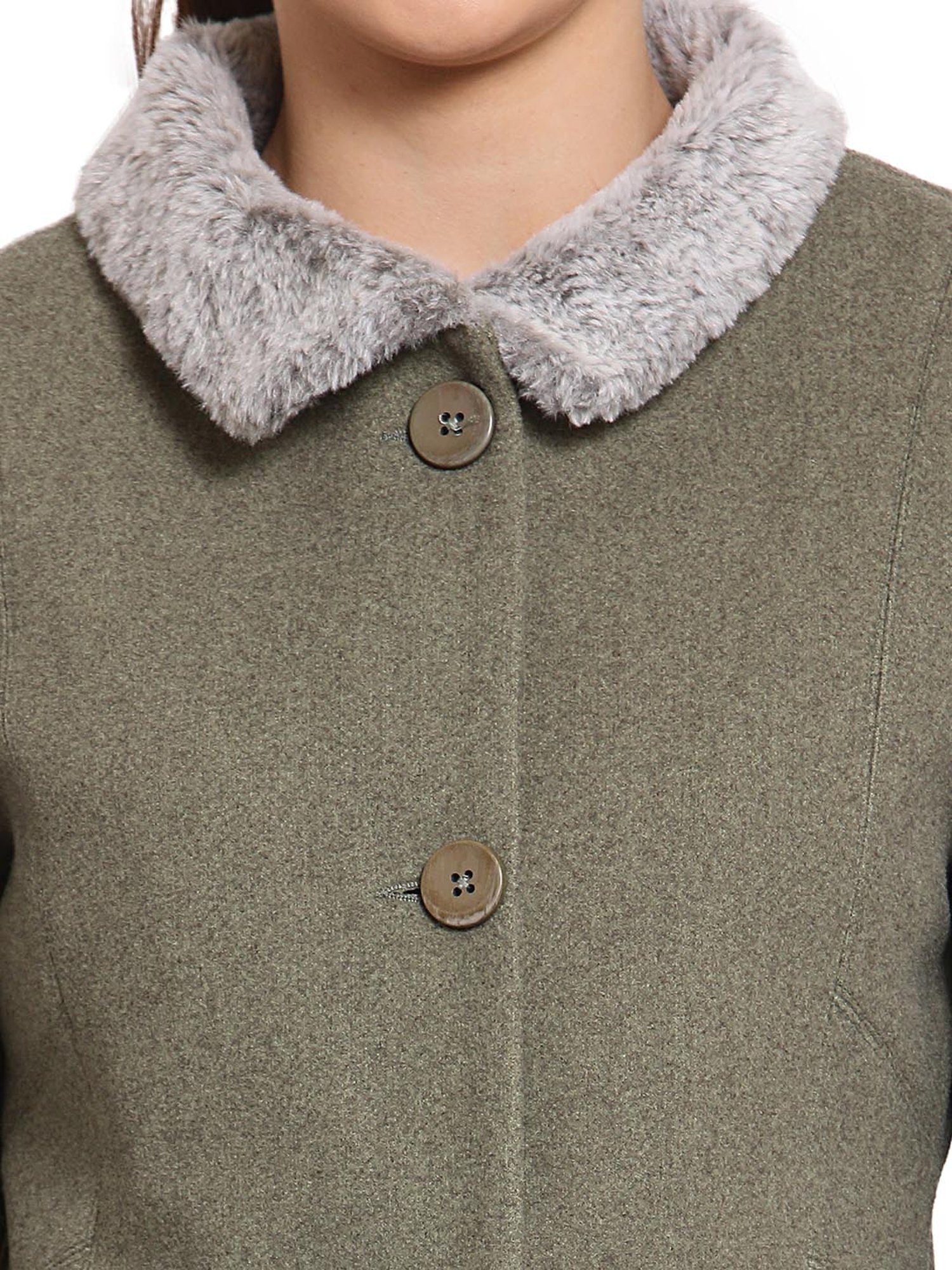 Juelle Olive Full Sleeves Coat