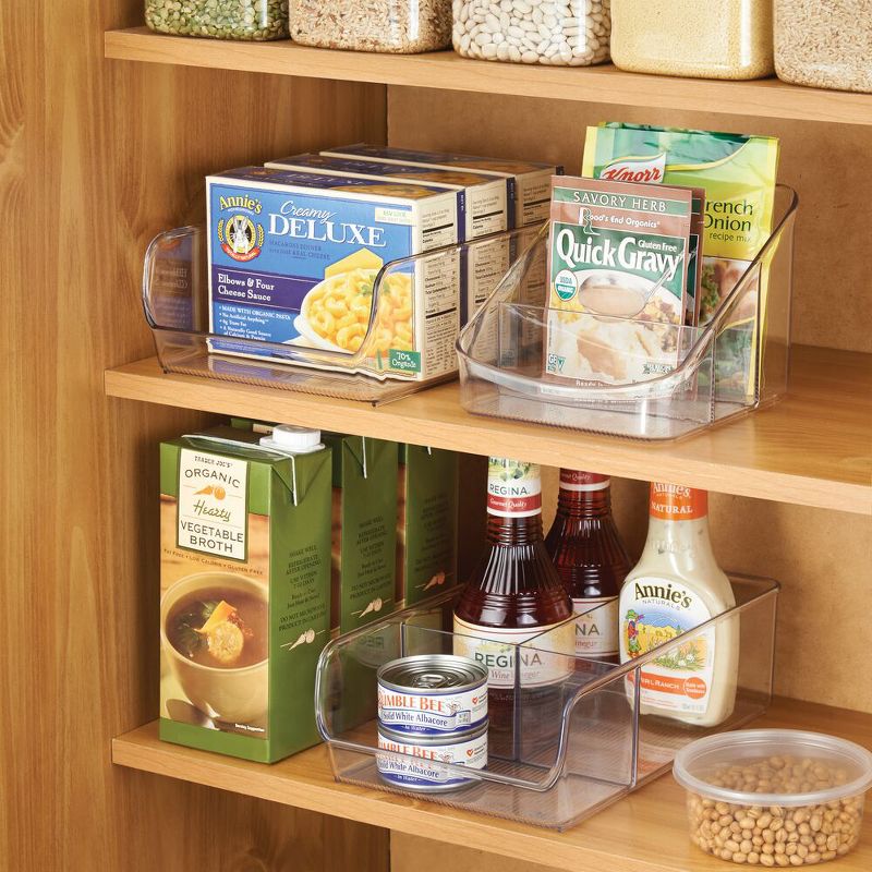 mDesign Plastic Kitchen Food Storage Organizer Bin Combo - Set of 3 - Clear