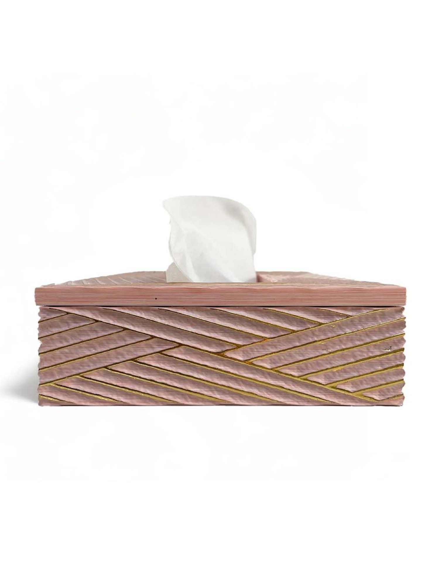 Art Street Pink Engineered Wood Rectangle Tissue Paper Napkin Box