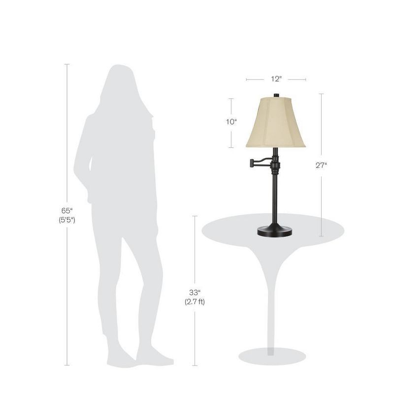 27" Swing Arm Table Lamp Bronze  - Cresswell Lighting