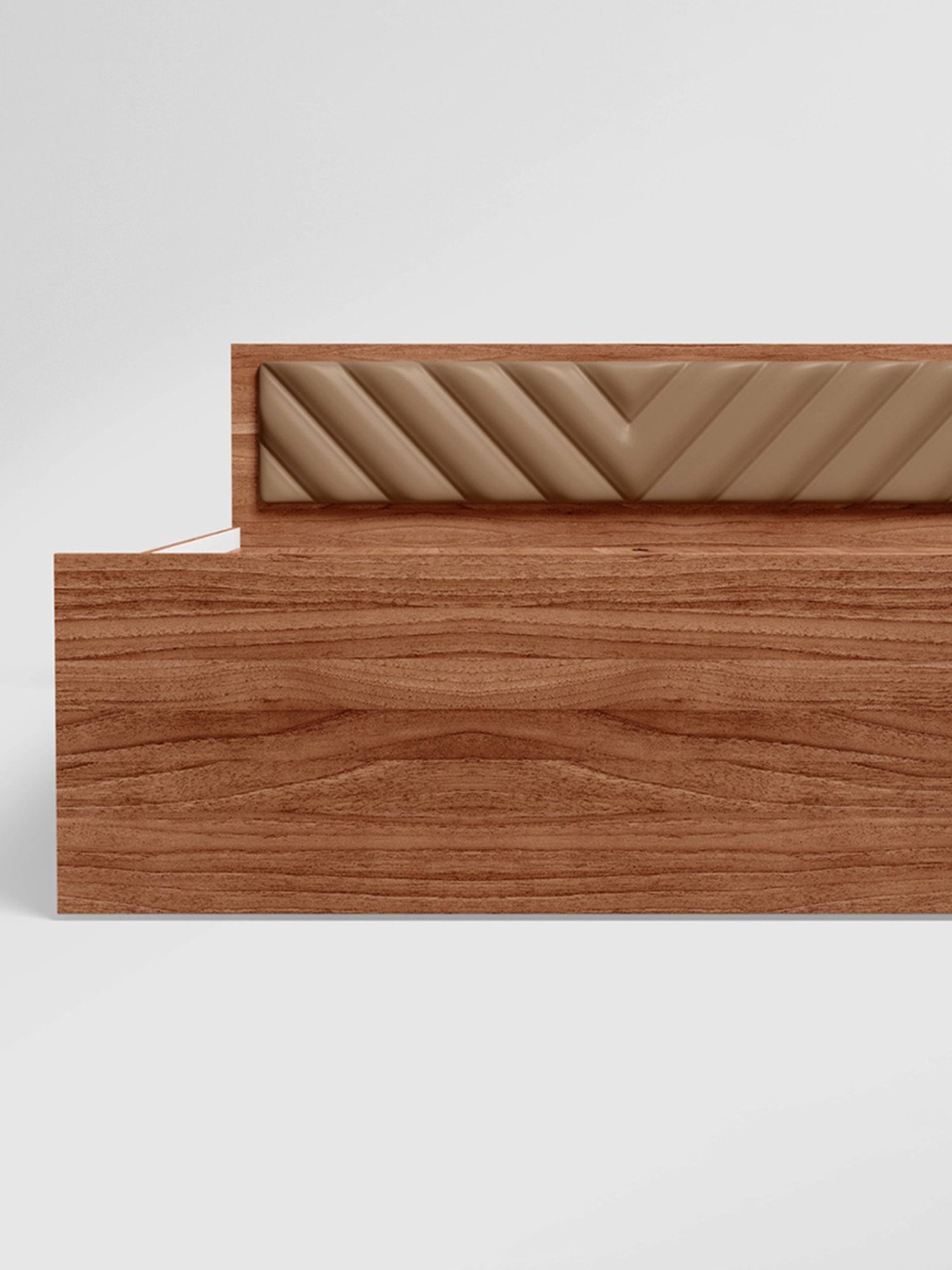 Godrej Interio Alina Walnut Engineered Wood Queen Bed