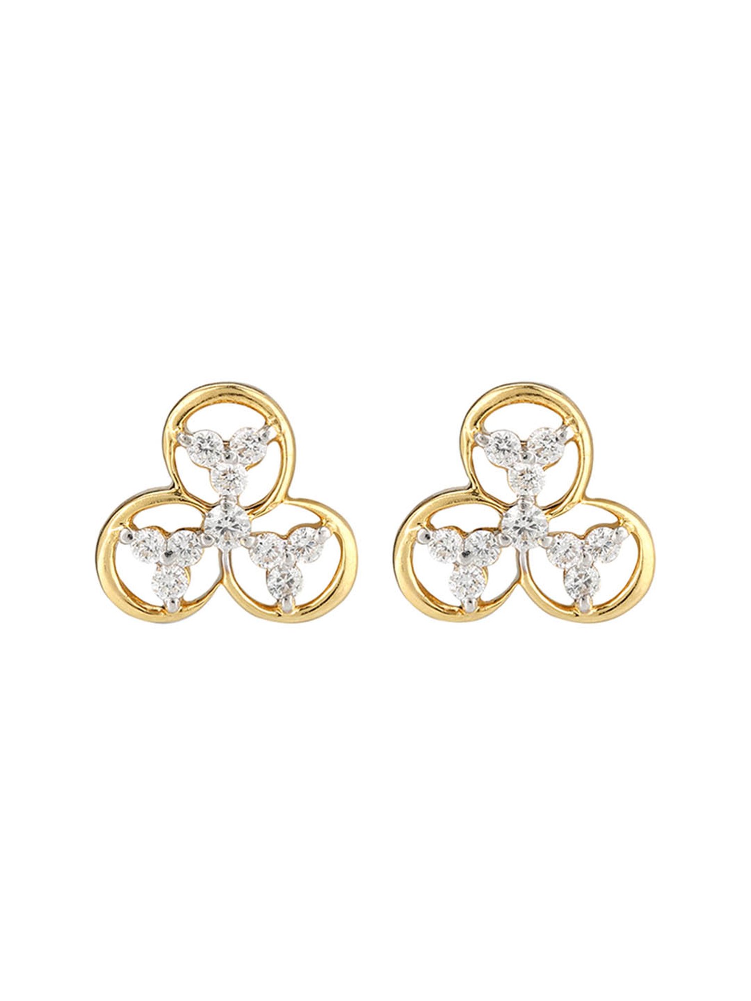 Waman Hari Pethe Jewellers 18k Gold & Diamond Earrings