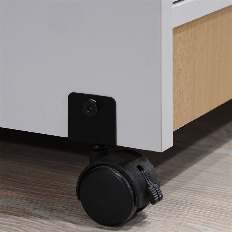 Microwave Kitchen Cart in White - Hodedah