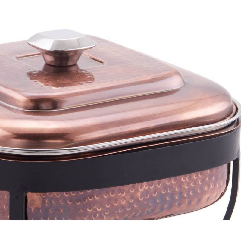 Old Dutch 3qt Stainless Steel Hammered Antique Chafing Dish with Spoon