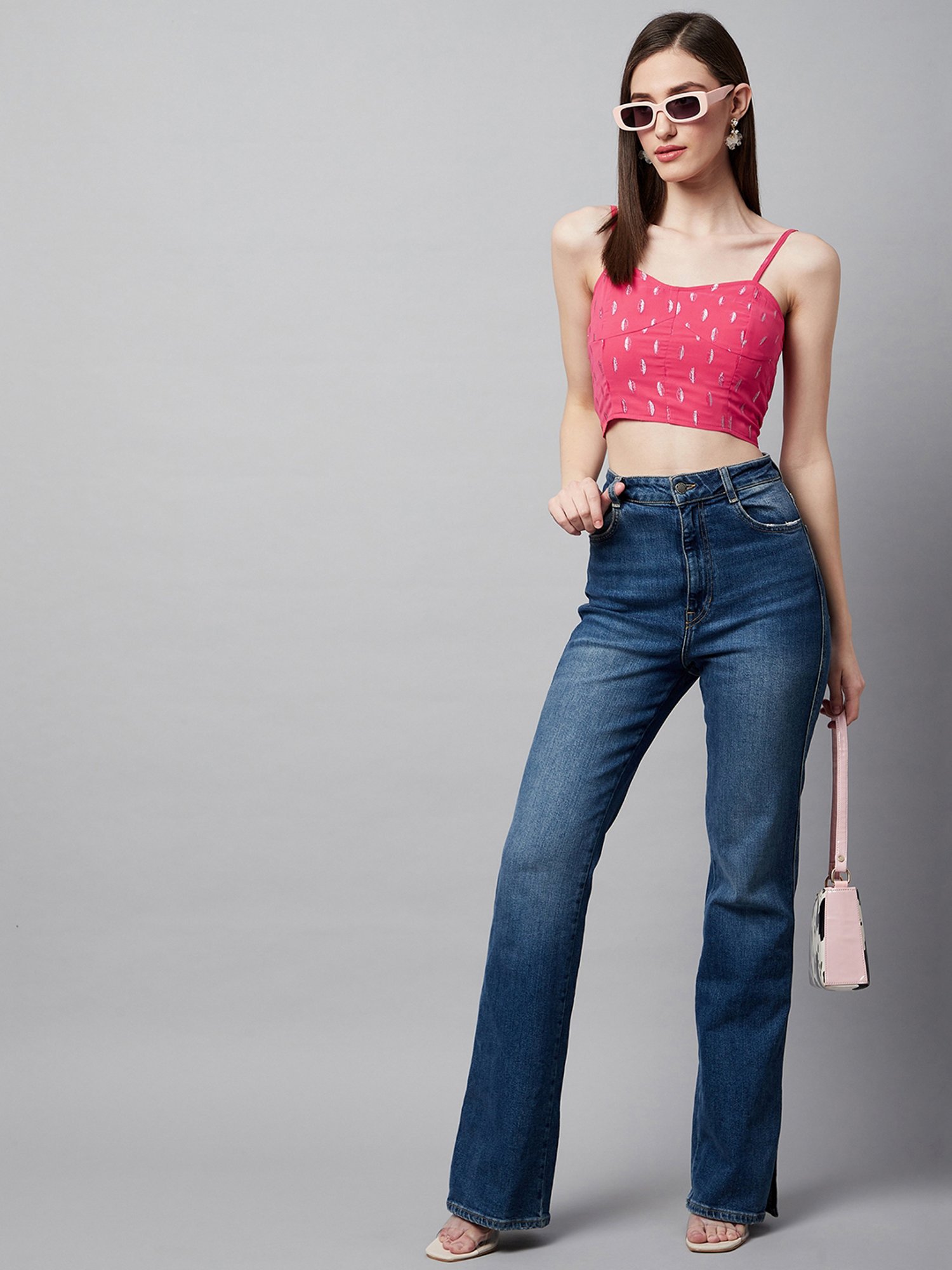 Rare Pink Printed Crop Top