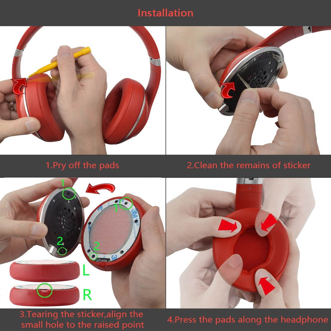 Beats by Dr. Dre Studio 2.0 (2nd Gen Bluetooth) Headphone Replacement Ear Pad / Ear Cushion / Ear Cups / Ear Cover / Earpads Repair Parts (Bule)