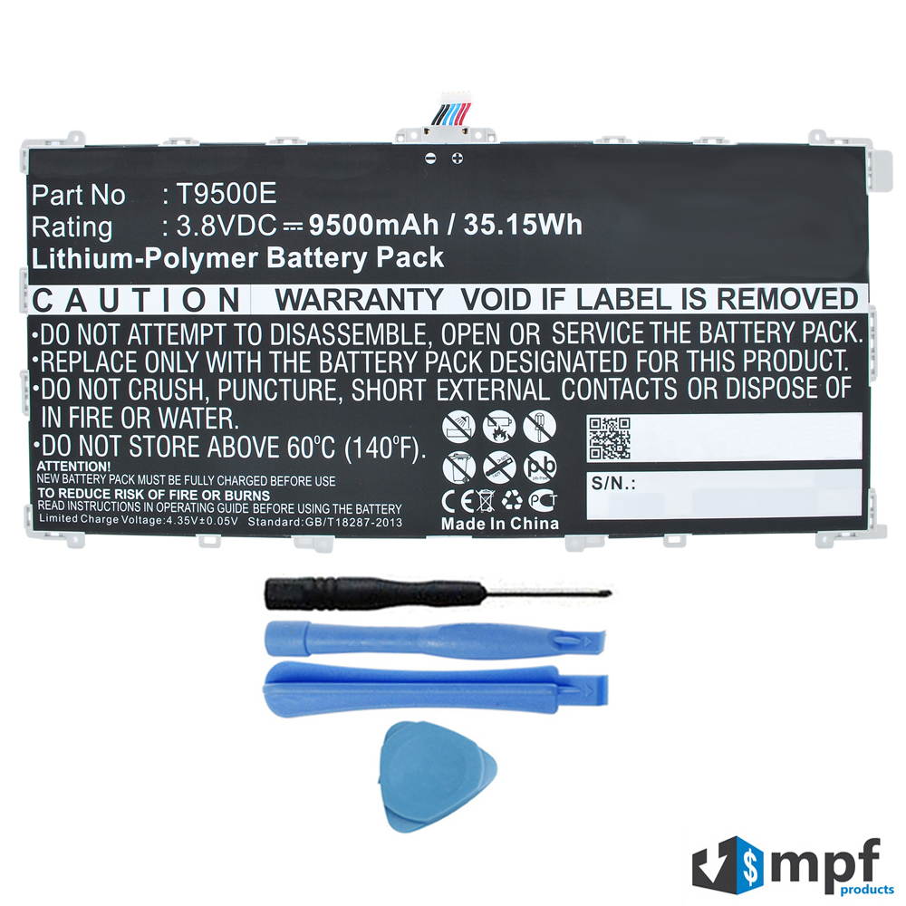 9500mAh T9500E Battery Replacement for Samsung Galaxy Tab Pro 12.2 SM-T900, SM-T905 Tablet with Installation Tools