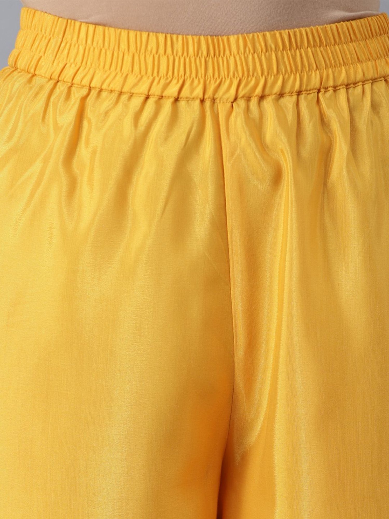 Aure by Aurelia Orange & Yellow Printed Kurta Palazzo Set