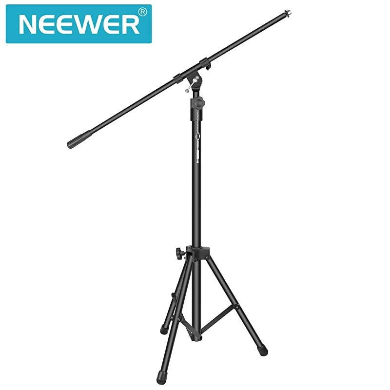 Compact Base Microphone Floor Stand with Mic Holder Adjustable Height from 39.9 to 70 inches Durable Iron-Made Stand with Solid Round Base Detachable for Easy Transport(Black)