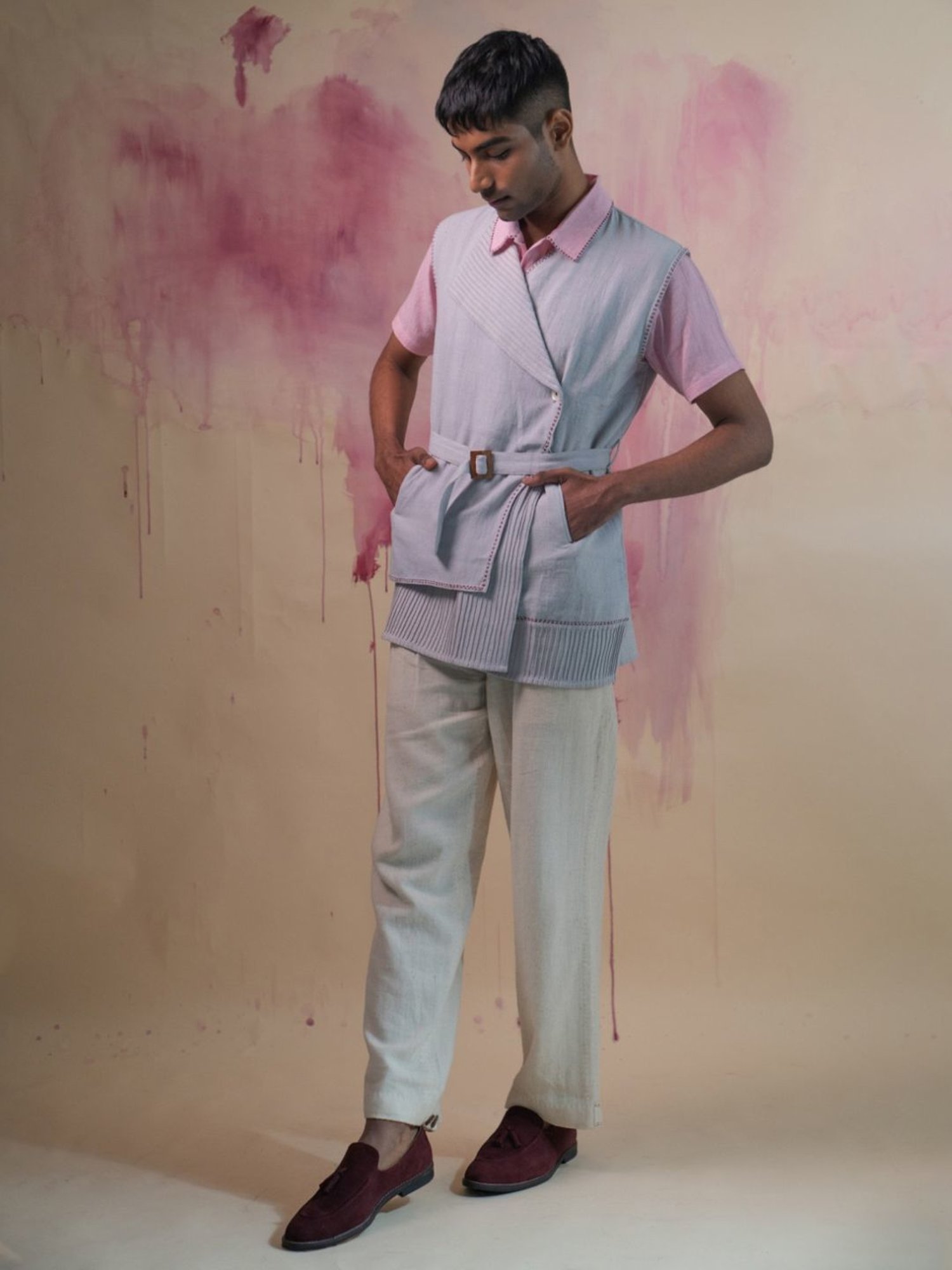 Lafaani Light Grey Phosphene Unisex Asymmetrical Jacket