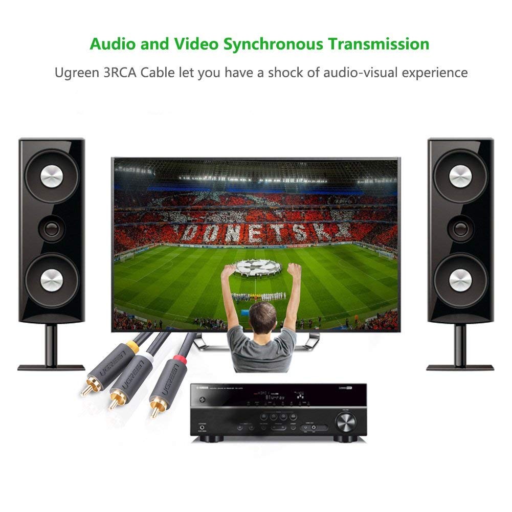 Wanmingtek 3RCA Male to 3RCA Male Video Audio Stereo Cable Subwoofer Cable Audio Cable for Connecting Your VCR, DVD, HDTV and Other Home Theater Audio Video Equipment, 4.5 Feets