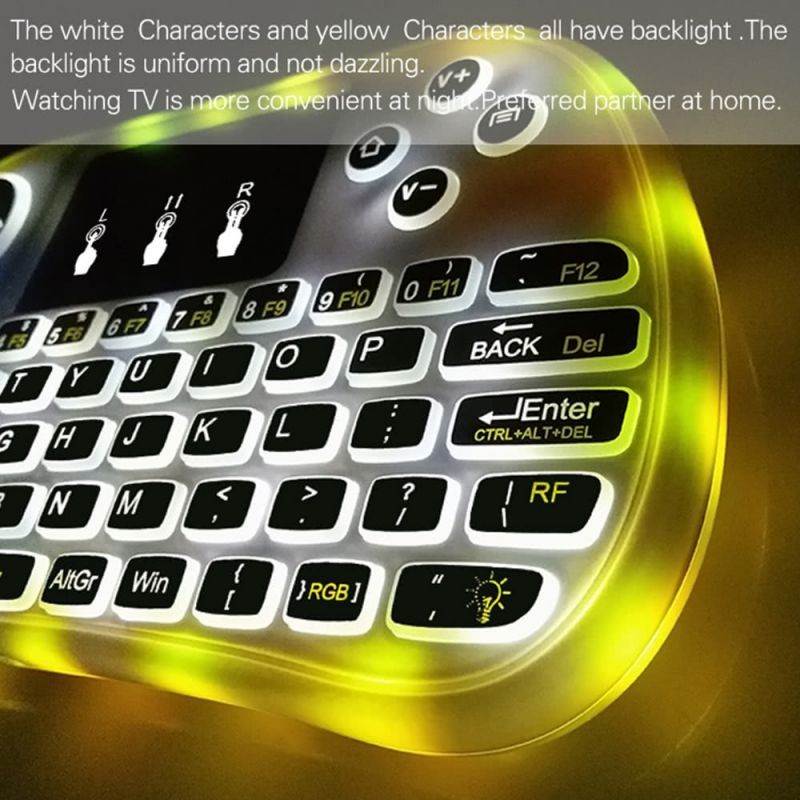 P9 2.4G RF Wireless Keyboard Flash Blacklit Keyboard w/ Touchpad Mouse Combo Multimedia Keys Handheld Remote