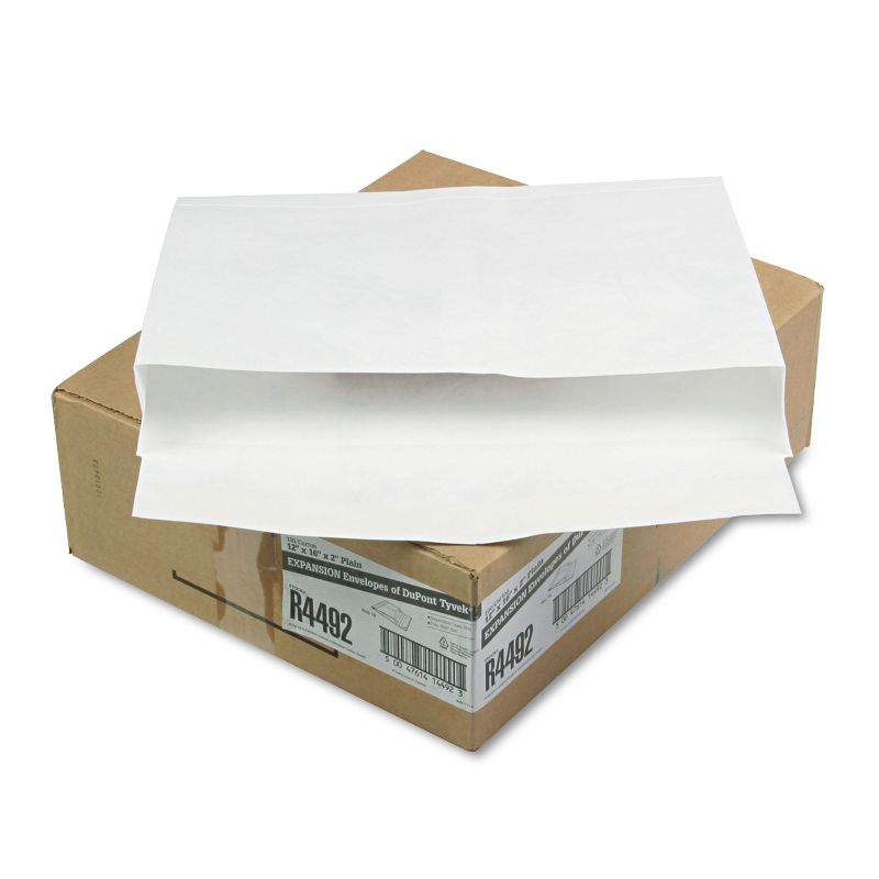Survivor Tyvek Booklet Expansion Mailer 12 x 16 x 2 White 18lb 100/Carton R4492